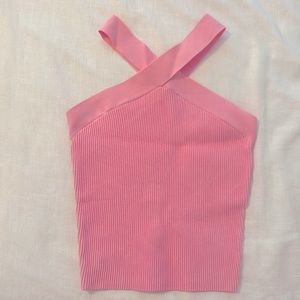 Aritzia Babaton Sculpt Knit Cross Neck Tank